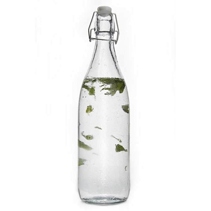 3-piece 500ml retro clear glass water bottle with clip lid