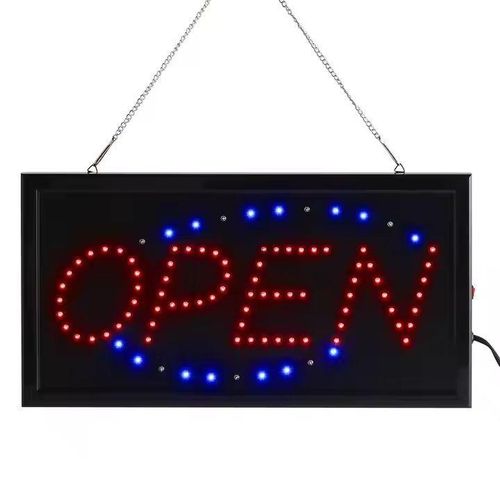 Bright LED OPEN Sign – Rectangular Shop Display Light with Flash Mode