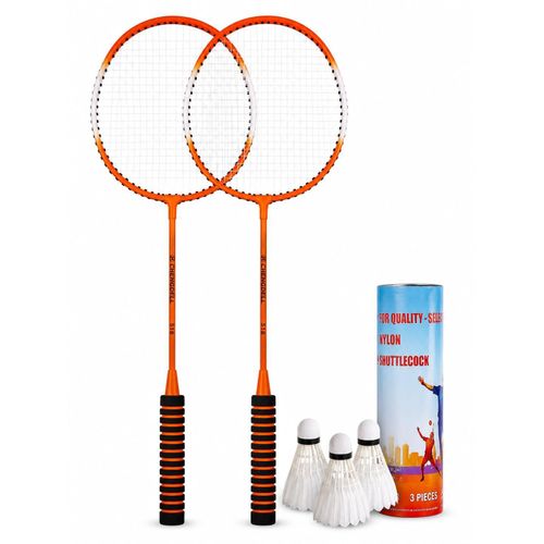 Badminton Racket Set with 2 Rackets 3 Shuttlecocks and Carry Tube for Indoor Outdoor Sports Training and Play