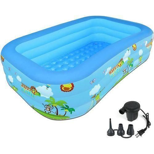 Portable Inflatable Swimming Pool for Kids & Adults With Free Pump