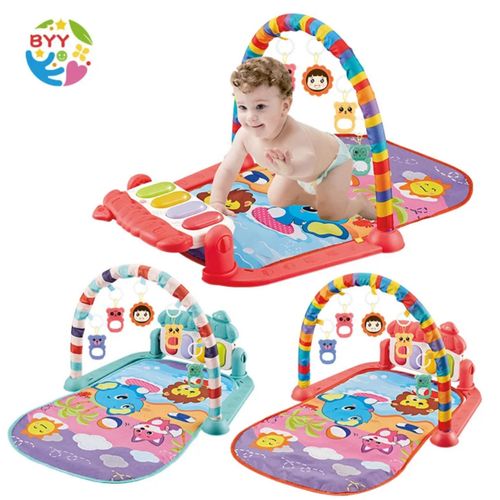Baby gym rack, piano and play mat