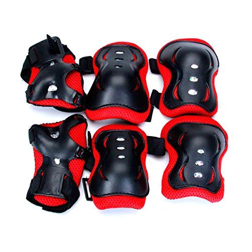 6pcs Red Cycling And Skating Protective Gears