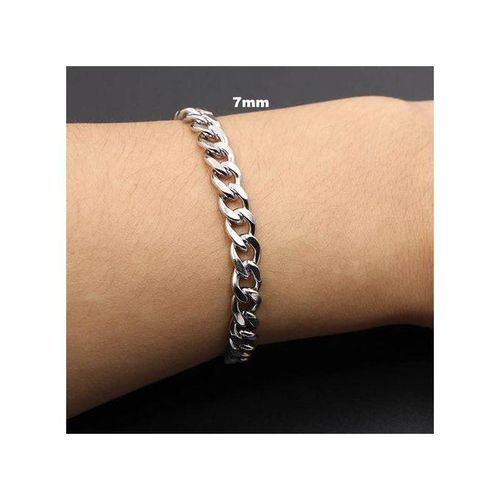 37mm Simple Stainless Steel Men Curb Cuban Chain Fashion Women Bracelet On Hand For Couple Unilove Wrist Jewelry Gift Party7mm
