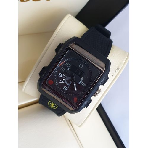 black watch, analog digital wristwatch