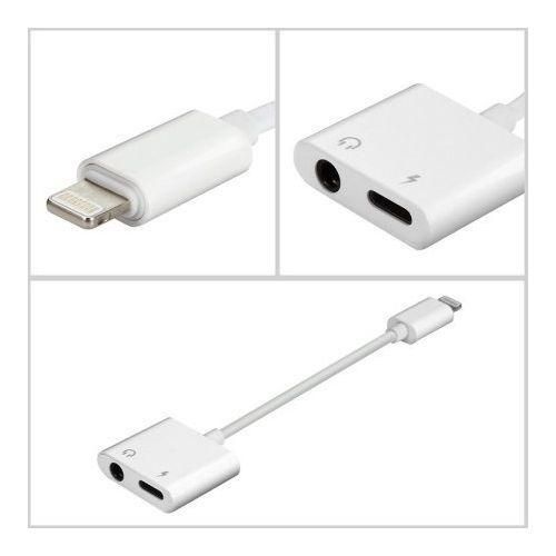 IPhone Adapter, Dual Lightning Adapter & Splitter, 2 In 1 Aux Headphone Jack Audio & Charging Cable Adapter