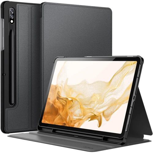 Case for Samsung Galaxy Tab S8 2022/S7 2020 11-Inch with S Pen Holder, Slim Stand Protective Tablet Cover, Multi-Angle Viewing (Black