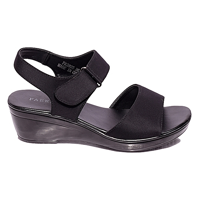 Faerbite Black Women's Ankle Strap Open Toe Sandals @ Best Price Online ...