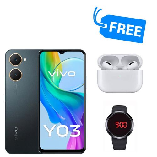 YO3,IPS LCD DISPLAY 6.56" INCHES(4GB RAM+128GB ROM)13MP,15W,BUDS & WATCH,SPLY
