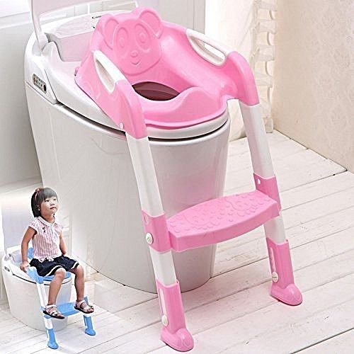 New Baby Kids Toddler Child Toilet Potty Training Step Ladder Loo Seat Pink