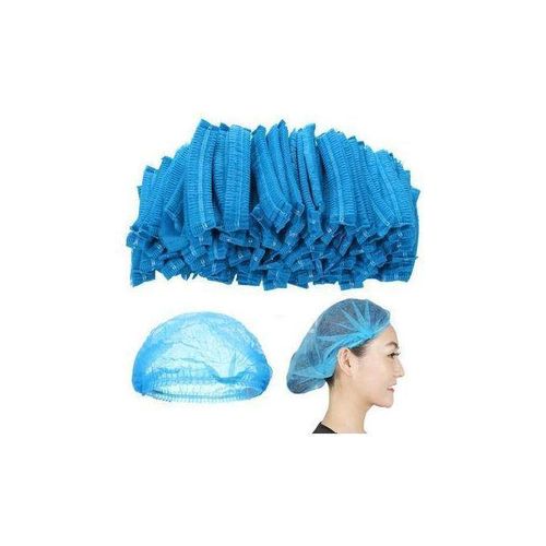 Disposable BlueWhite Hairnets Nurse Caps Scrub -100pcs set