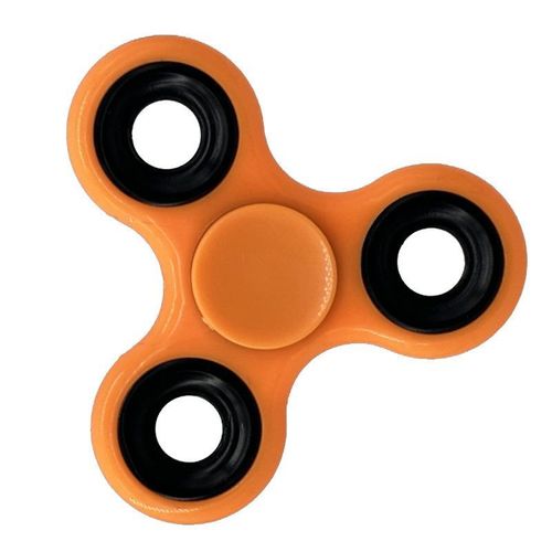 ABS 3 Leaf Iron Block Fidget Spinner Fingertip Gyroscope Decompression EDC Kids Adults Focus Toy - Silver Orange