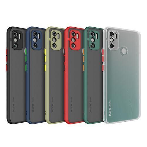 Tecno Spark 6 Air Phone Case, Translucent Frosted Smoke Mobile Cover with Raised Camera Protection for Third Device