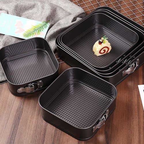 Black 6PCS Square Cake Baking Set – Durable Non-Stick Tins with Easy Release