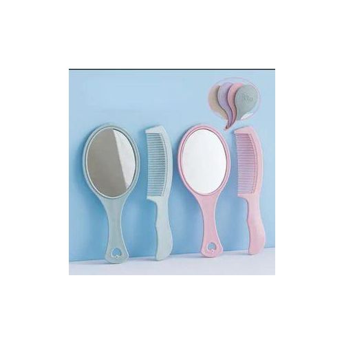 Hand mirror comb set, detangling hair brush, make-up mirror, Cute 2 in 1 mirror comb set, creative Comb and mirror set for girls, multi-design baby comb set