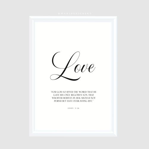 Love White Frame A2