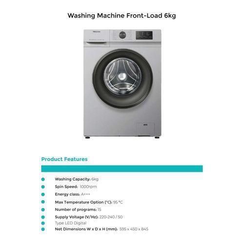 Washing Machine Front Load Wash and Spin 6KG