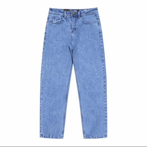 Men’s Light Blue Loose Fit Jeans – Casual Straight Denim Pants