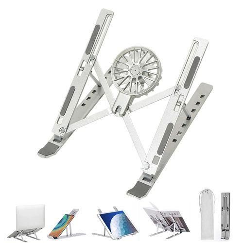 Foldable Portable Laptop Stand With FanFoldable Portable Aluminum Alloy Laptop Stand With Detachable Fan