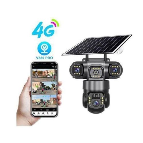 4G Triple-Lens Solar Security Camera – 360° PTZ