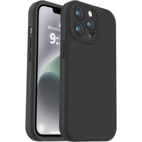 Soft Silicone Slim Fit Cover Anti-Scratch Shockproof Case for Apple iPhone 13 Pro - Black