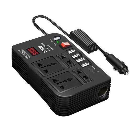 BYGD Car 12V 220V Modified to Pure Sine Wave Volt Europe Power 300W nsformador Car Voltage Conversor 4 USB