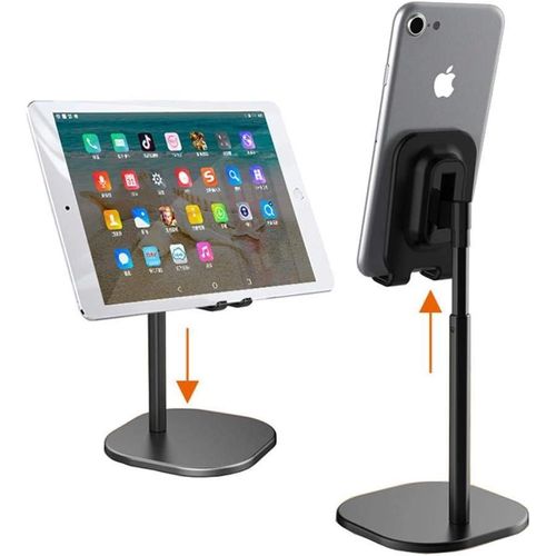 Universal Tablet Phone Holder, Adjustable Desktop Tablet Stand, Aluminum Tablet Mount Holder Mount, Compatible with all 3.5-12.9" Devices Comfortable Angled Viewing