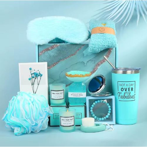 Lovely Box Set Gifts for Women Thinking of You Gift Care Package with Goodies for Women - Mom Wife Partner Friends Sister Cool Self Care Spa Relaxing Baskets for Christmas Valentines Mothers Day Birthday Just Because