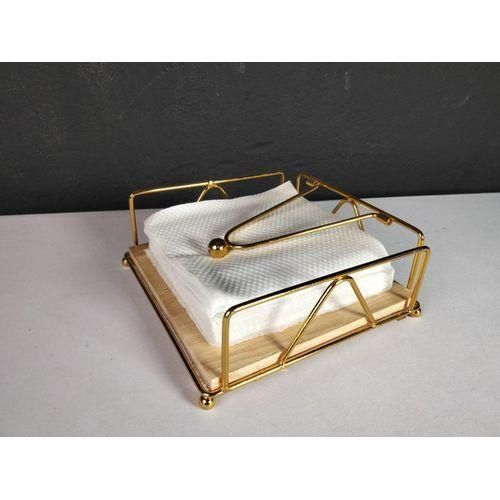 Napkin Serviette Holder Outdoor Use European Home Decor for Coffee Shop Gold