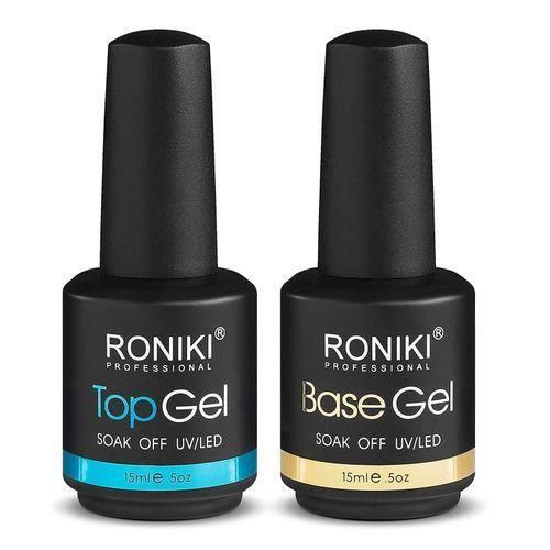 Soak-Off UV/ LED Gel Nail Polish Top Coat + Base Coat-15ml
