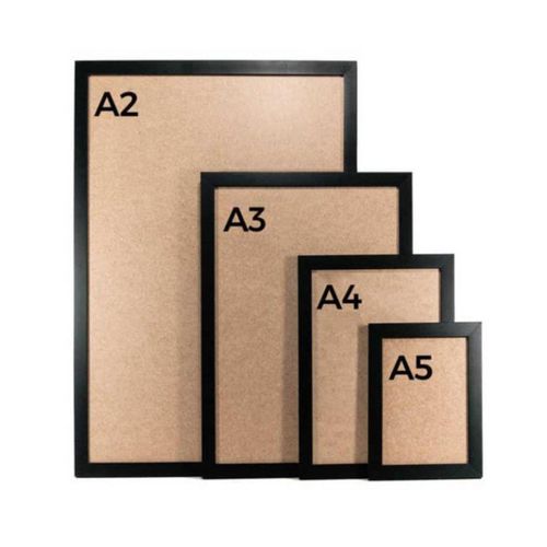 4 Piece Wooden Photo Frame Set with Glass A2, A3, A4 & A5 – Black, White & Clear Wooden