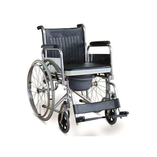 Commode Wheel-chair With Armrests And Footrests