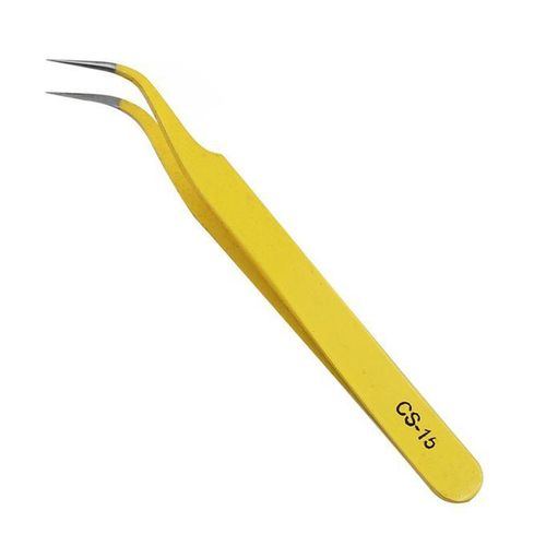 Yellow Eyelashes Jewelry Tweezers Straight Curved Soldering Tweezers For Jewelry Beads Eyelashes Sewing15 NO5098