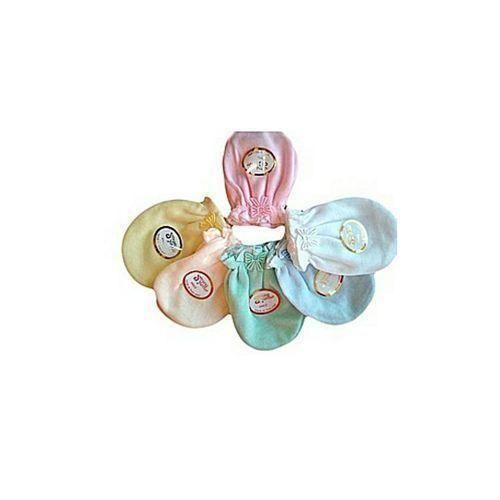 New Born Newborn Baby Cotton Mittens - 6 Pcs - Assorted
