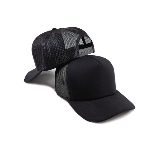 Unisex Trucker Cap – Solid Black (Mesh Back)