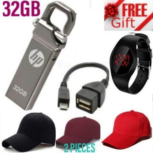 32GB High Speed Flash Disk - Smart 2 Caps + LED Watch + OTG Cable