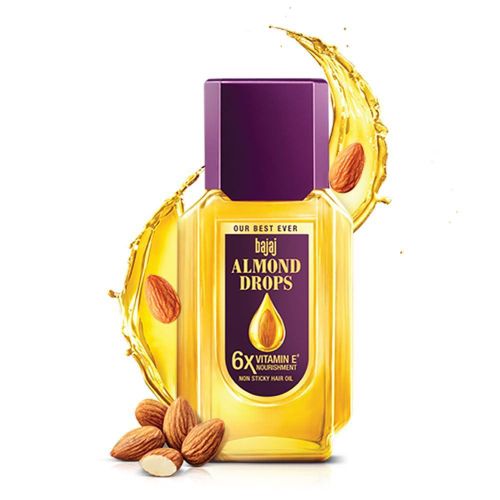 Almond Drops Hair Oil, 190ml, 6X Vitamin E, Almond Oil, Light and Non Sticky, Hair Fall Control-Reduces hair fall and nourishes the scalp, making stronger, lustrous, beautiful