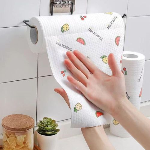 Flowered reusable kitchen towel roll