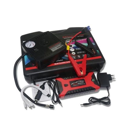 Portable High Power Heavy Duty 12V 99800mAh 2-in-1 Multi-Functional High Power Car Emergency Jump Starter Kit with Tire Inflator Air Compressor