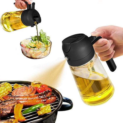 Oil Dispenser Oil Sprayer Large Capacity Oil Bottle, Glass Oil Bottle for Cooking, Frying, BBQ, Air Fryer Oil Dispenser Leakproof