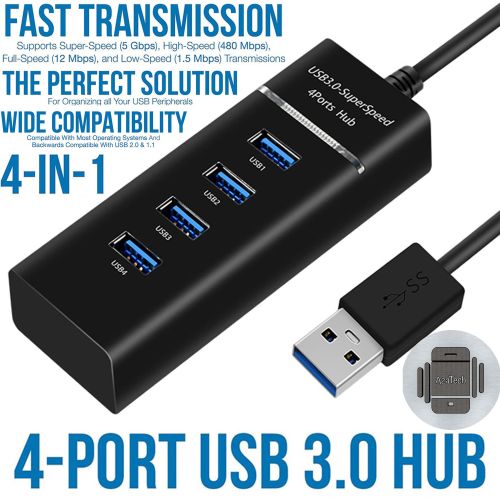 USB Hub 4 Ports USB Splitter High Speed USB Hub Extender Extension Connector