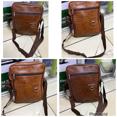 Mens Premium Leather Crossbody Shoulder Bag Big Compact Side Bag with Multiple Zip Compartments Adjustable Strap Fits A4 Book 11-Inch Tablet