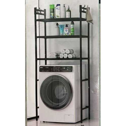 YH6609A 30kg Detachable 3-Layer Metallic Washing Machine Rack with Hooks Heavy Duty Storage Organizer