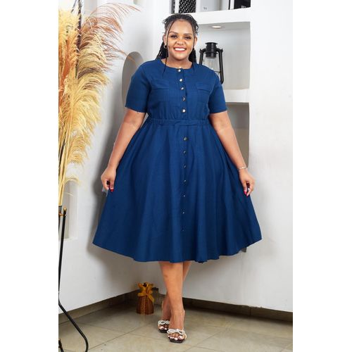 Ladies Cocoa Grace Button-Down Midii Dress size M L AND 2XL Big fitting