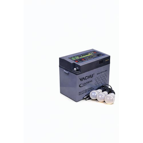 58Ah Solar Charging Station Kit with 100W Panel, Digital Voltage Display, AC Outlet and Multiple Device Charging