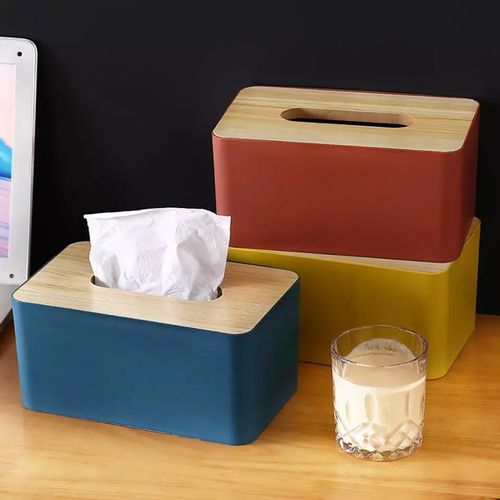 Bamboo Serviette Holder Tissue Box Dispenser Holder
