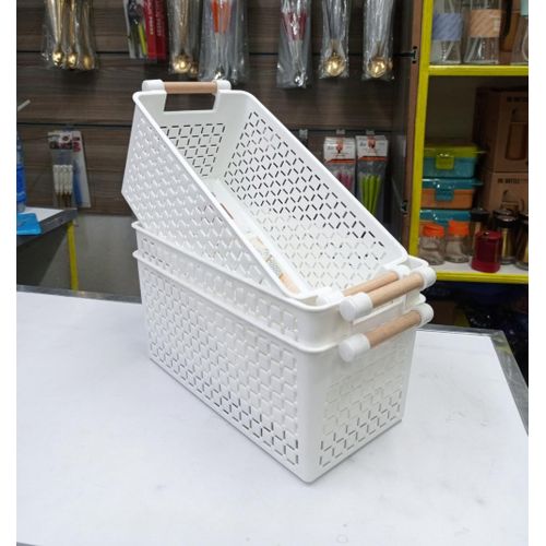 3PCS SET MULTI-PURPOSE STORAGE PANTRY / BATHROOM / LIVING ROOM BASKETS