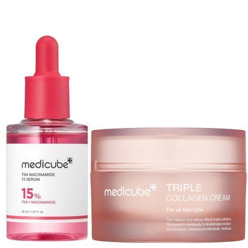 Original TXA Niacinamide 15 Face Serum with 5 TXA Triple Collagen Cream With Niacinamide Deeply Hydrates Removes Dark Spots Hyperpigmentations Freckles Blemish Dullness Acne Scars Wrinkles Evens Smooths Firms Improve Elasticity Radiance