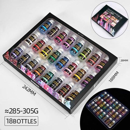 12 Colors Charms Effect Glitter Nail Art Foils Mix Color