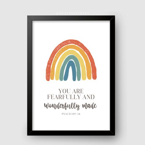 I Am Fearfully and Wonderfully Made 3 Black Frame A3