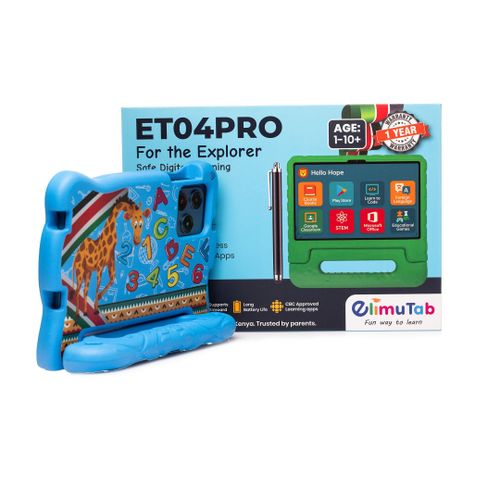 Elimutab ET04 Pro 7 Educational Tablet with Protective Grip Casing 3GB RAM 32GB - Blue